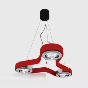 Red Triangular Chandelier 3d model