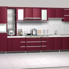 Red Cabinet Design 3d model