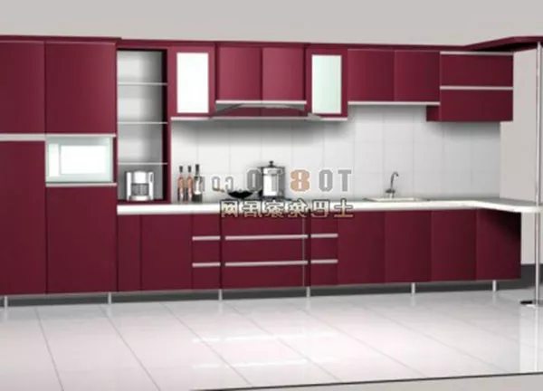 Red Cabinet Design 3d model Red Cabinet Design 3d model