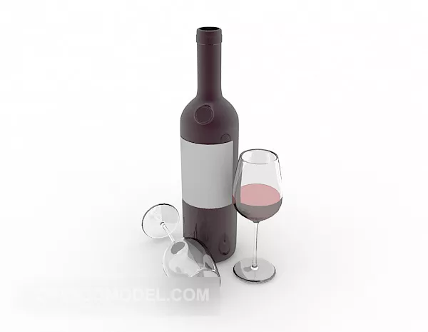 Liquors Wine Bottle 3d model