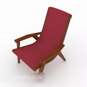 Red Wood Lounge Chair 3d model
