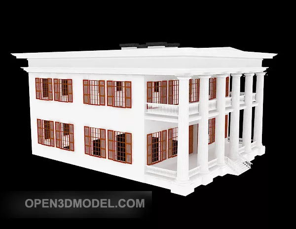 Residential Building White Color 3d model Residential Building White Color 3d model