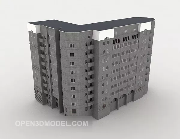 Residential Building High-rise Design 3d model Residential Building High-rise Design 3d model