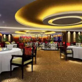 Restaurant Round Ceiling Shaped 3d model
