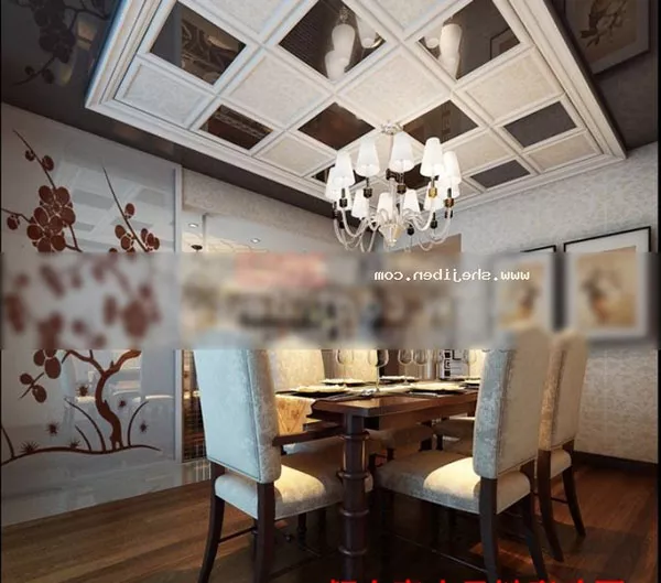 Restaurant With Ceiling Decoration 3d model Restaurant With Ceiling Decoration 3d model