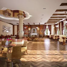 City Restaurant Modern Decor Interior 3d model