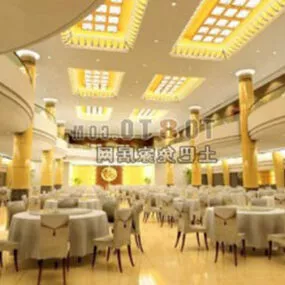 Restaurant White Tone Design 3d model