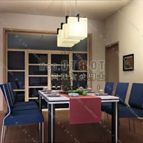Dinning Space With Table Chair Interior 3d model