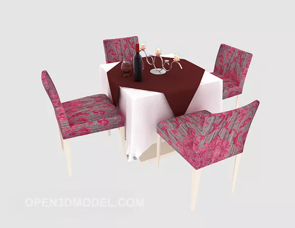 Restaurant Table And Chair 3d model Restaurant Table And Chair 3d model