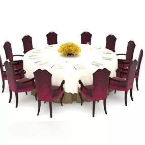 Restaurant Round Multi-seaters Table 3d model