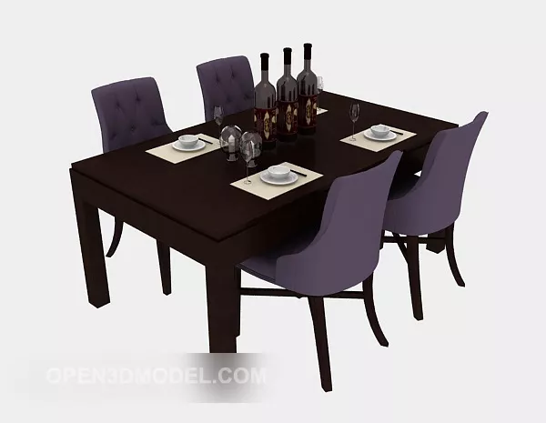 Restaurant Simple Table Chair Set 3d model Restaurant Simple Table Chair Set 3d model