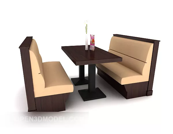 Restaurant Sofa Table And Chairs 3d model Restaurant Sofa Table And Chairs 3d model