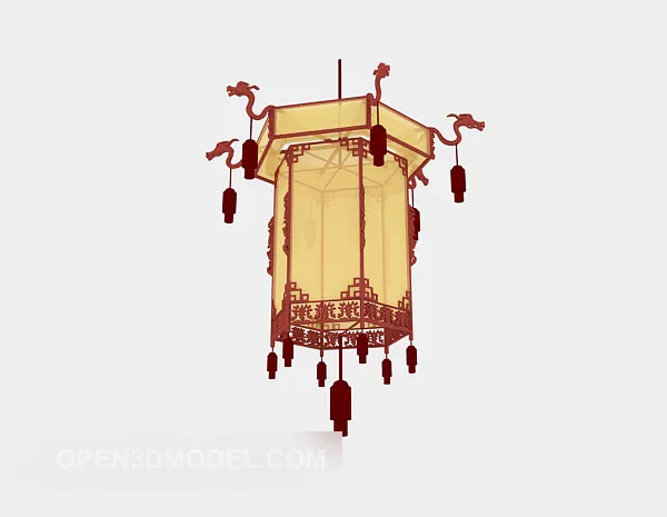Retro Chinese Chandelier Luminaire 3d model Retro Chinese Chandelier Luminaire 3d model