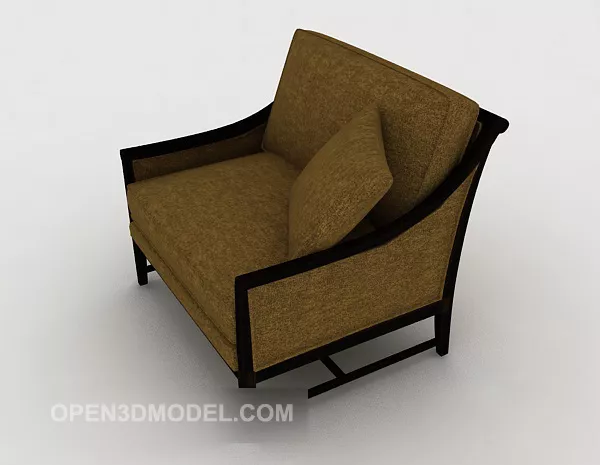 Retro Single Sofa Brown Color 3d model Retro Single Sofa Brown Color 3d model