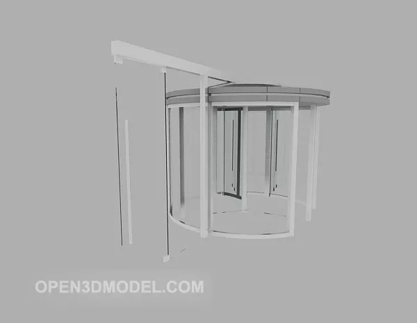 Door With Multiples Panel 3d model