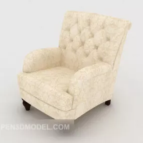 Rice White Single Sofa 3d model