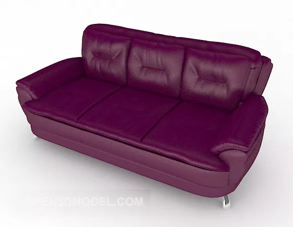 Rose Red Three-person Sofa 3d model Rose Red Three-person Sofa 3d model