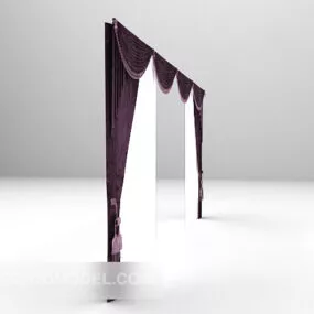 Rose Red With Curtain Furniture 3d model