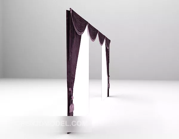 Curtains Set Vintage Texture 3d model