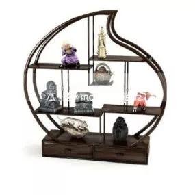 Round Rack Display Decoration Cabinet 3d model