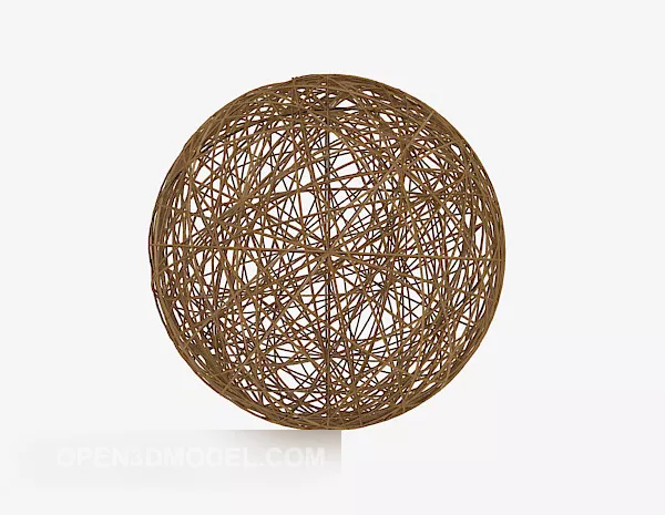 Round Rattan Circle Lamp Decorations 3d model Round Rattan Circle Lamp Decorations 3d model