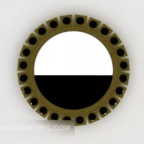 Round Mirror With Classic Frame 3d model