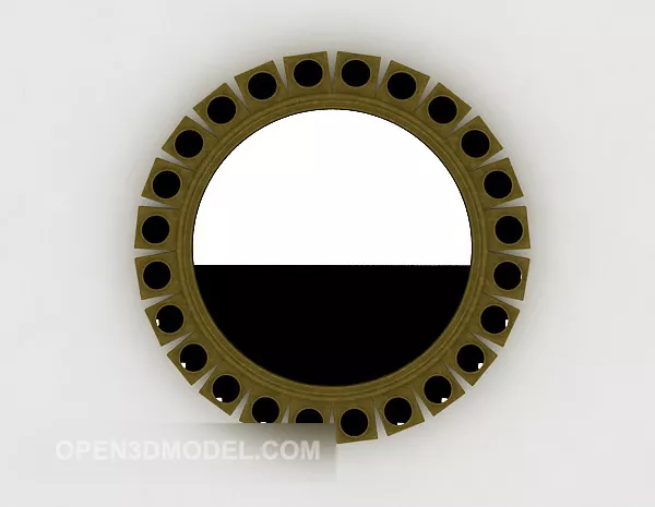 Round Mirror With Classic Frame 3d model Round Mirror With Classic Frame 3d model