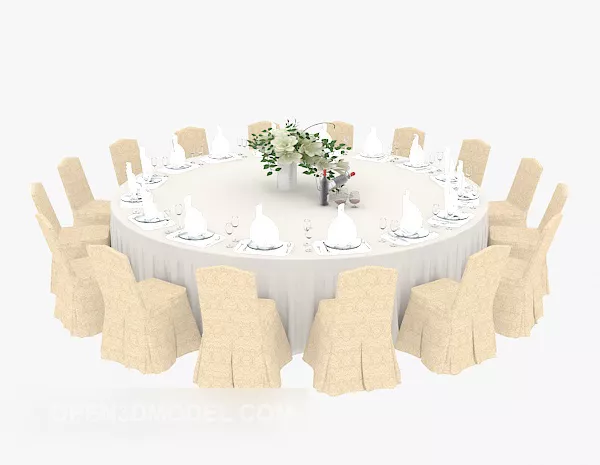 Restaurant Party Round Table Chair 3d model Restaurant Party Round Table Chair 3d model
