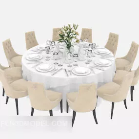 Round Table Combination 3d model