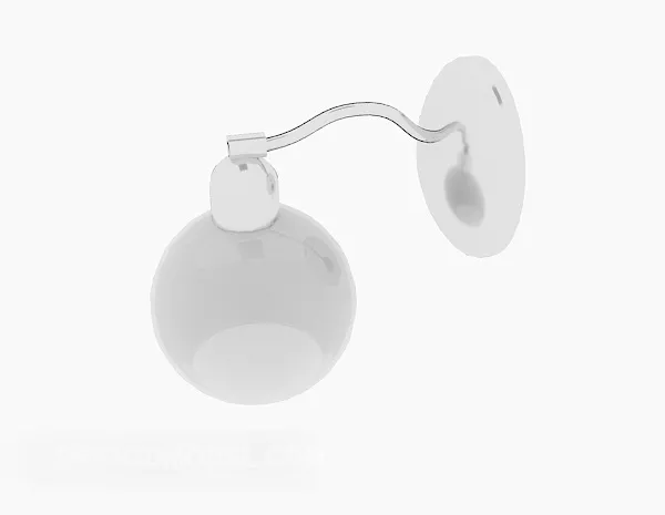 Round Wall Light White Color 3d model Round Wall Light White Color 3d model