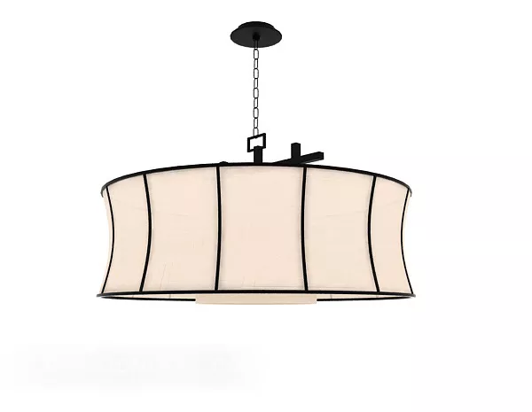 Round Chandelier Yellow Shad 3d model Round Chandelier Yellow Shad 3d model