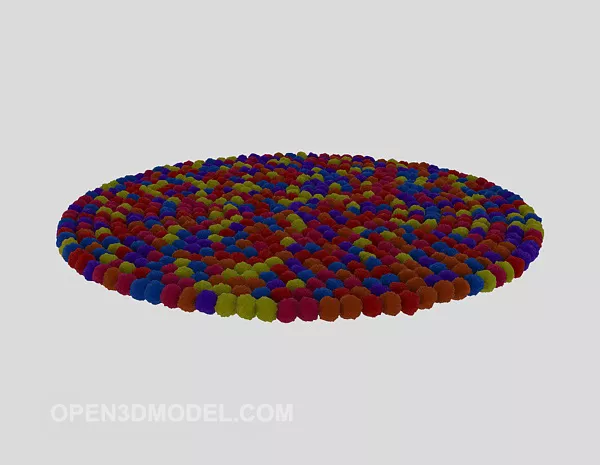 Round Color Carpet 3d model Round Color Carpet 3d model