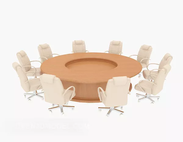 Round Conference Table Chair 3d model Round Conference Table Chair 3d model