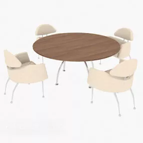 Round Dining Table Dining Chair 3d model