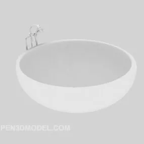 Round Home Washbasin Furniture 3d model
