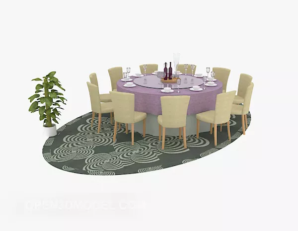 Round Chairs Table Furniture 3d model Round Chairs Table Furniture 3d model