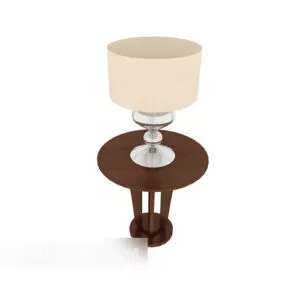 Round Table Lamp Side Table 3d model