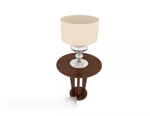 Round Table Lamp Side Table 3d model Round Table Lamp Side Table 3d model