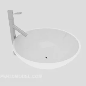 Round White Washbasin 3d model