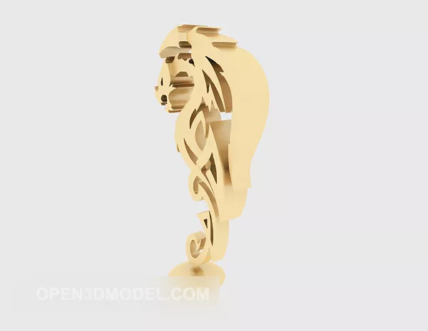Golden Lion Sculpture Iconic 3d model Golden Lion Sculpture Iconic 3d model