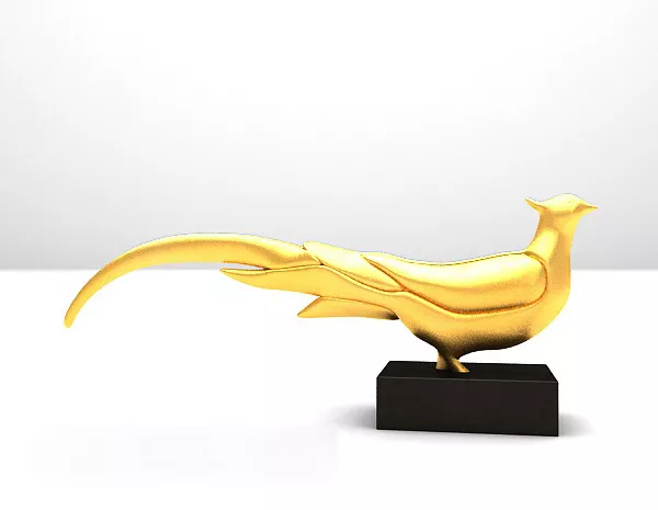 Golden Bird Shaped Sculpture 3d model Golden Bird Shaped Sculpture 3d model