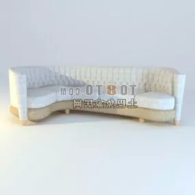 Semi-circular Home Leather Sofa 3d model