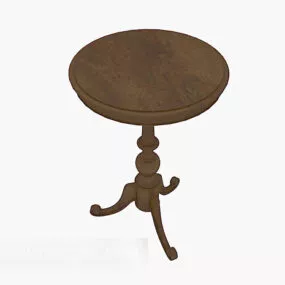 Antique Round Table Wooden 3d model