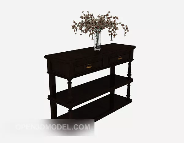 Side Table Furniture Dark Wood 3d model Side Table Furniture Dark Wood 3d model