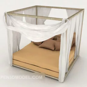 Shelf Bed With Posters 3d model