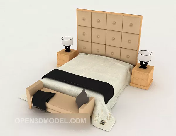Shoulder Strap Minimalist Bed With Furniture 3d model Shoulder Strap Minimalist Bed With Furniture 3d model