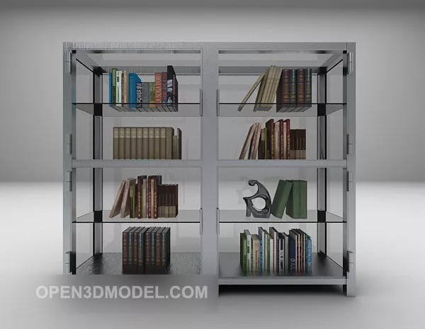 Metal Bookshelf 3d model Metal Bookshelf 3d model