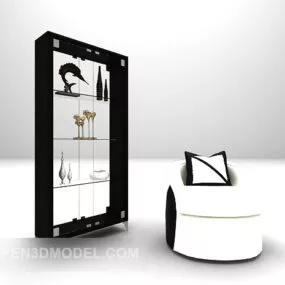 Showcase Shelf With Sofa 3d model