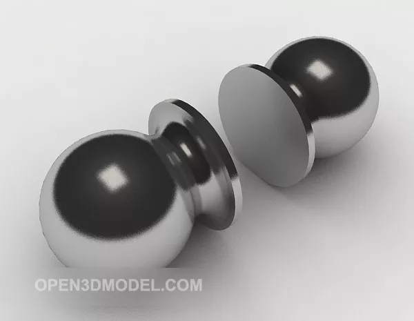 Silver Door Handle 3d model Silver Door Handle 3d model
