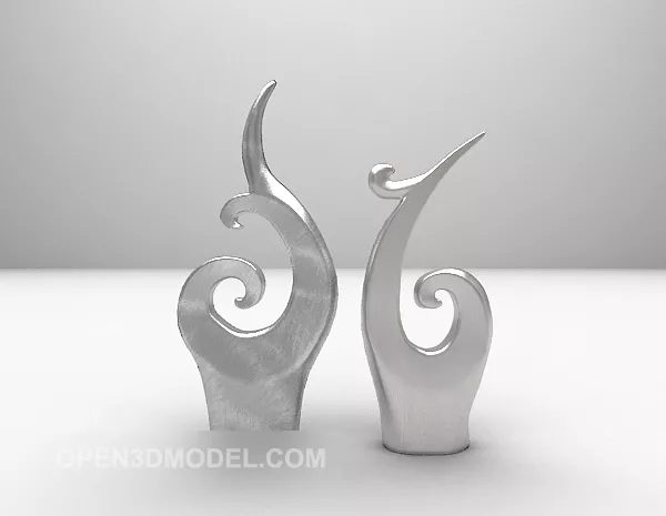 Silver Shaped Curved Sculpture Decorative 3d model Silver Shaped Curved Sculpture Decorative 3d model